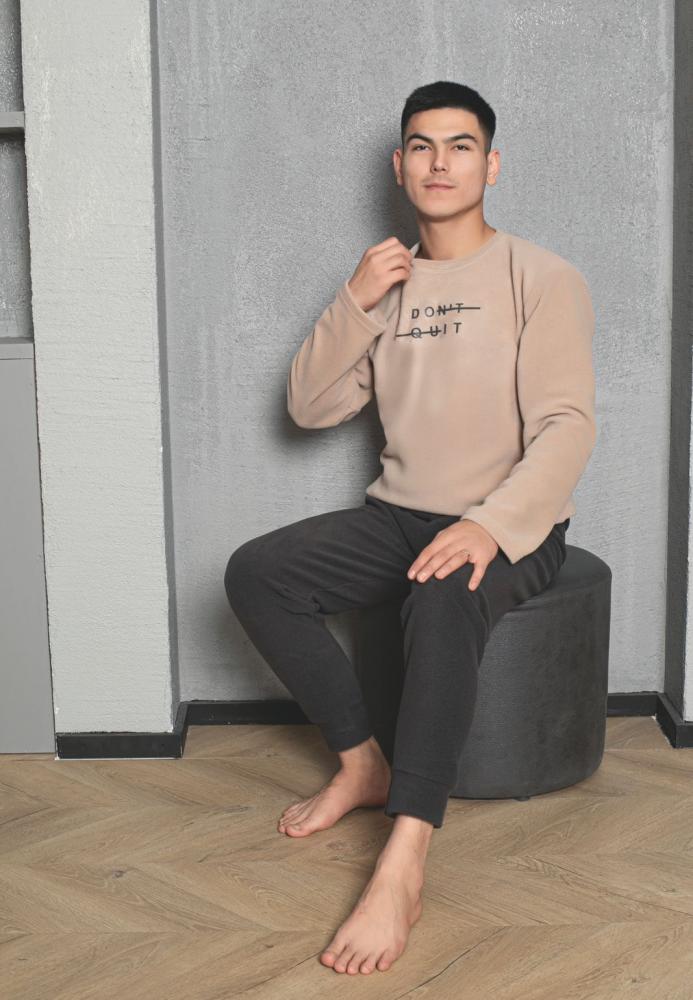 Pijama Barbat POLAR , Culoare Crem, Engros